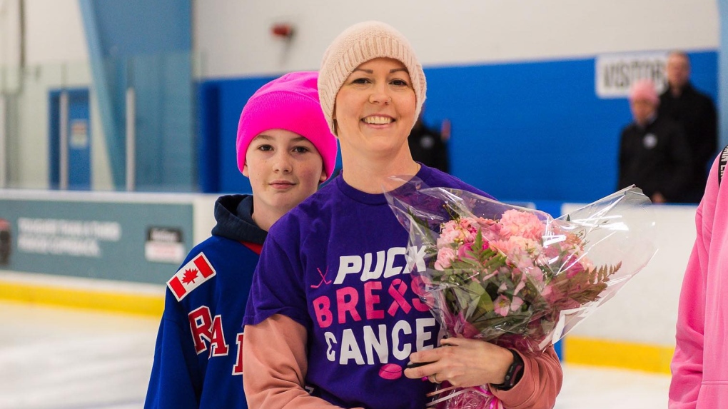 Pink the Rink in support of Kitchener hockey mom [Video]