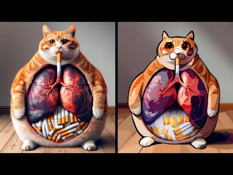 Ginger Cat 😿 Smoke and get Lung CANCER (not ai) [Video]