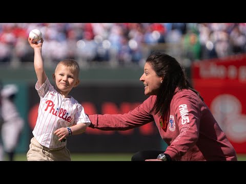 4-Year-Old Zeke Throws First Pitch on Phillies Opening Day [Video]
