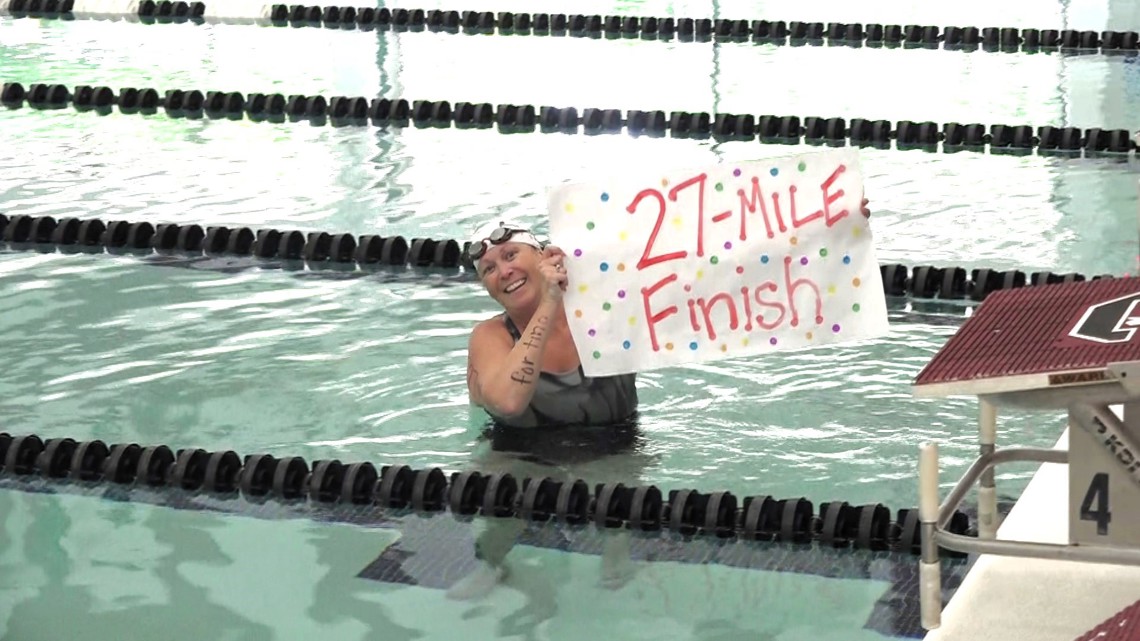 Kimberly Reen swims 27 miles for the Leukemia Lymphoma Society [Video]