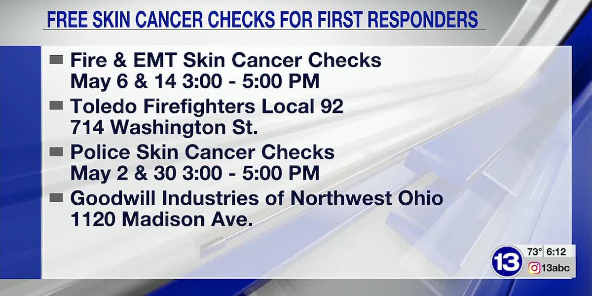 Free skin cancer checks for first responders [Video]