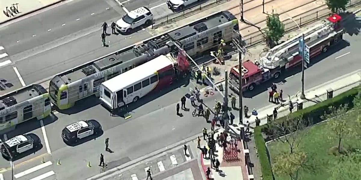 Bus crashes with train in Los Angeles [Video]