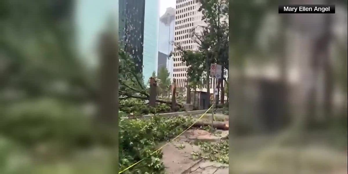 Houston clobbered by deadly hurricane-force winds [Video]